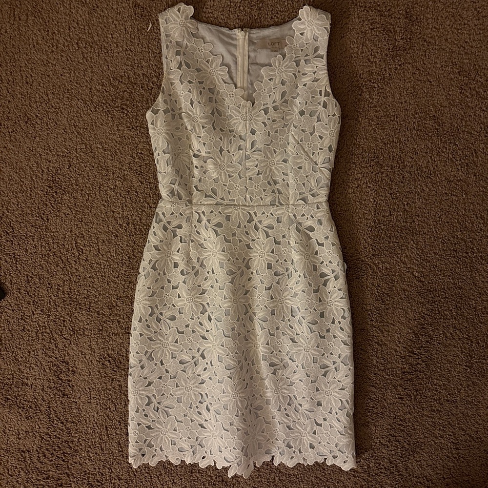 Loft White Petite Mini Dress